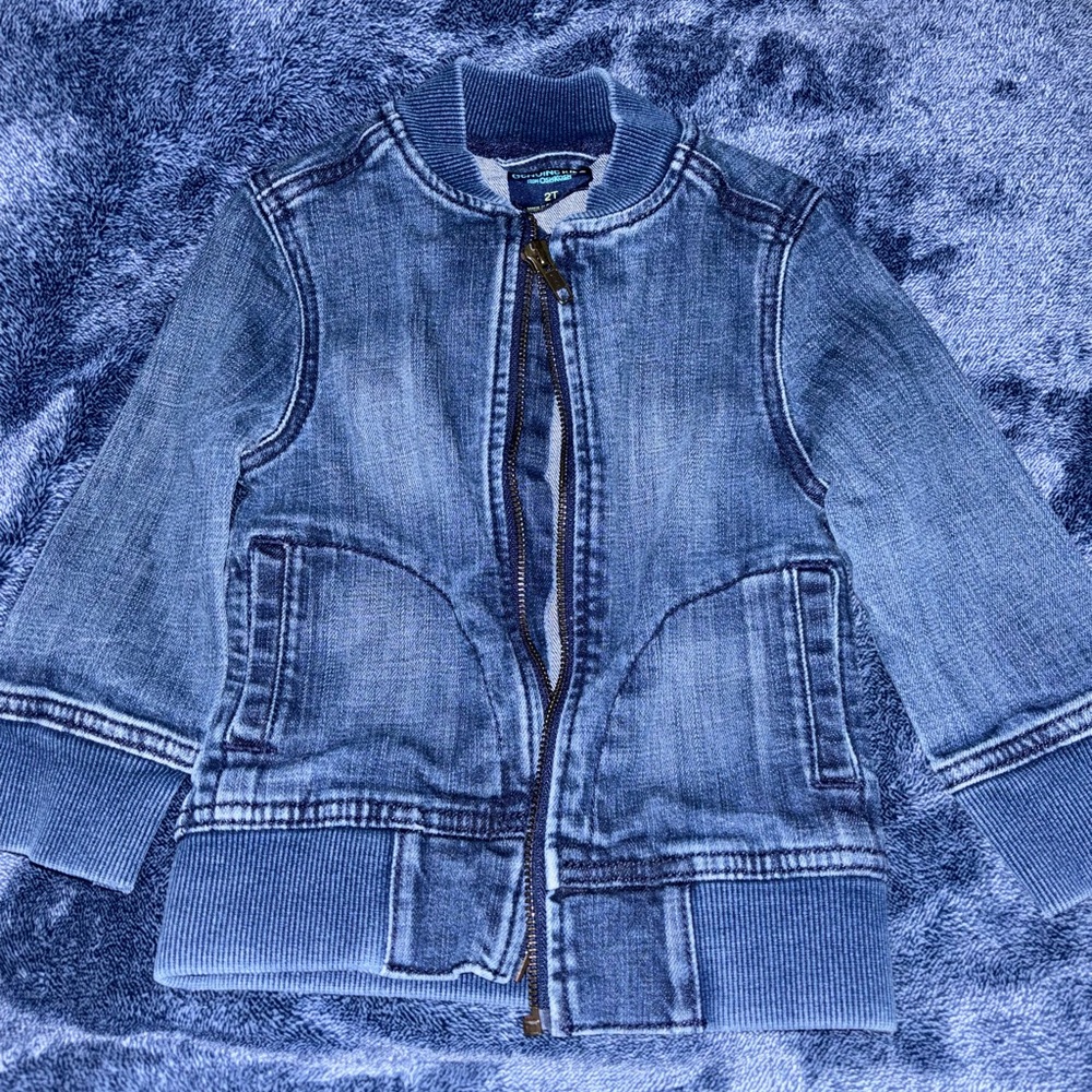 Toddler Blue Denim Zip-Front Jacket